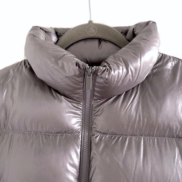 Uniqlo Ultra Light Down Shiny Puffer Jacket in Gray Size Large - Picture 6 of 12